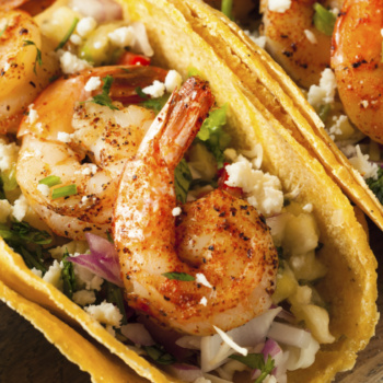 TACO DE CAMARÓN CON CHORIZO A LA DIABLA